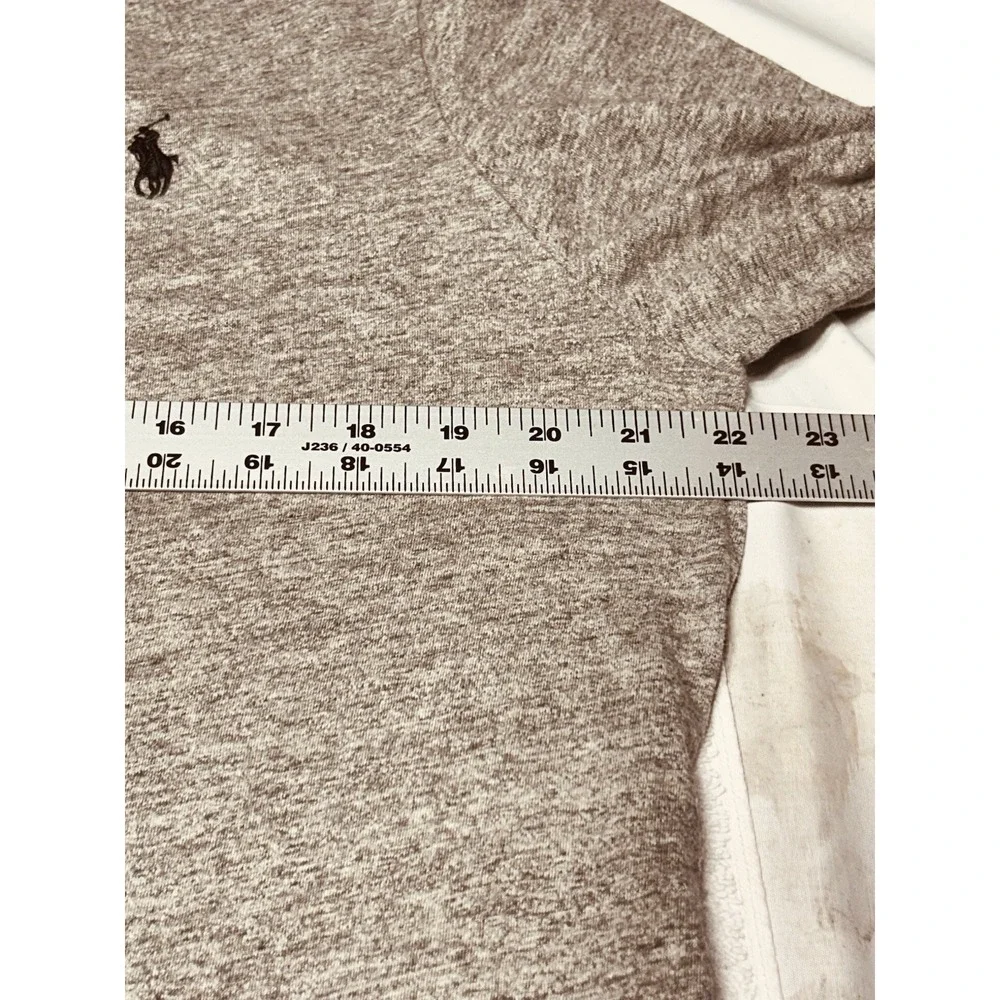 Polo Ralph Lauren Long Sleeve T-Shirt Men's Heathered Grey Size L EUC No Flaws